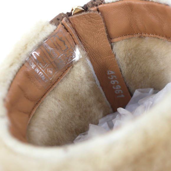 Aquatalia Nelle Shearling Boots NEW Brown Tan Contrast Suede Ankle Booties Sz 5 - Picture 4 of 6